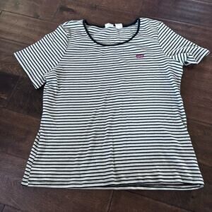 Levi's Women's 2X Striped Top Stretchy‎ Tee